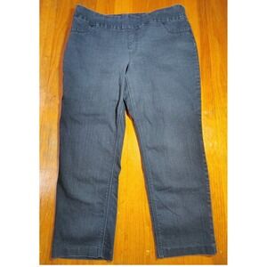 Chicos So Slimming Black Wash Denim Pull On Straight Leg Pants Women Size 3